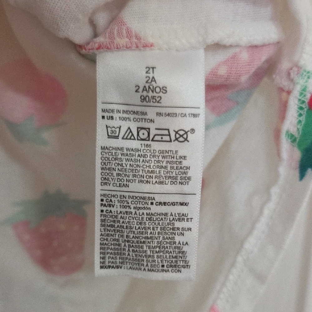Old Navy White Strawberry-Print Girls' Romper with Ruffle Straps - Picture 4 of 5